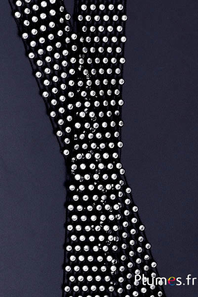 Strass kraag - lengte 130 x 5 cm - zwart  